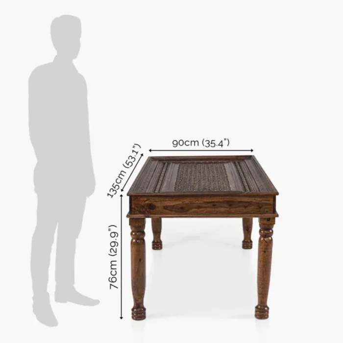 PRITI : Verona Antique Brass Solid Wood Brass Dining Table set - Image 10