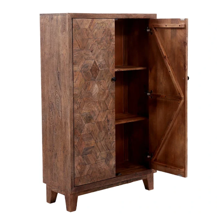 Owl Walnut Wash 2 Door Cabinet - Image 4