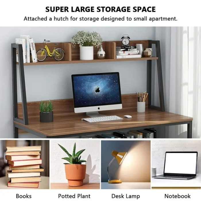 Home Office Computer Desk with Hutch and Bookshelf | Home Office Desk - Image 3
