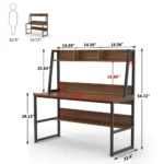 Home Office Computer Desk with Hutch and Bookshelf | Home Office Desk - Image 6