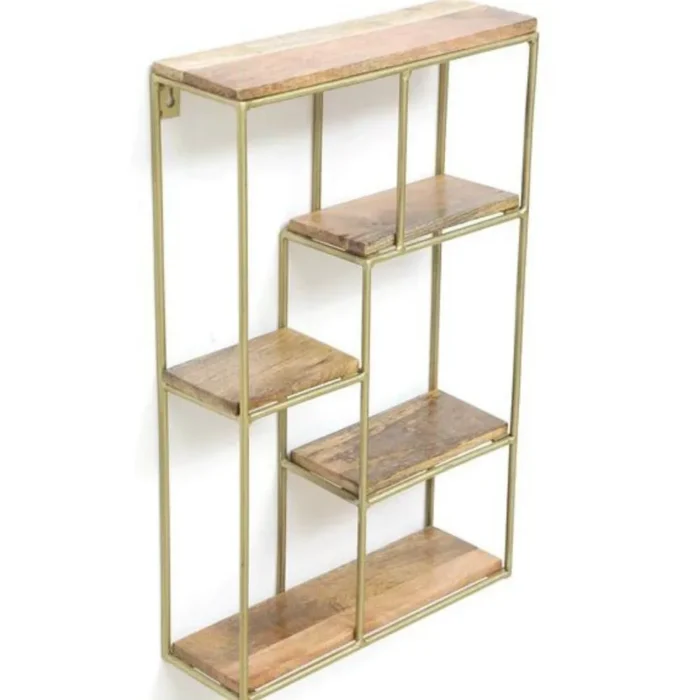 Solid Wood Vertical Storage Wooden Wall Shelf - Image 3