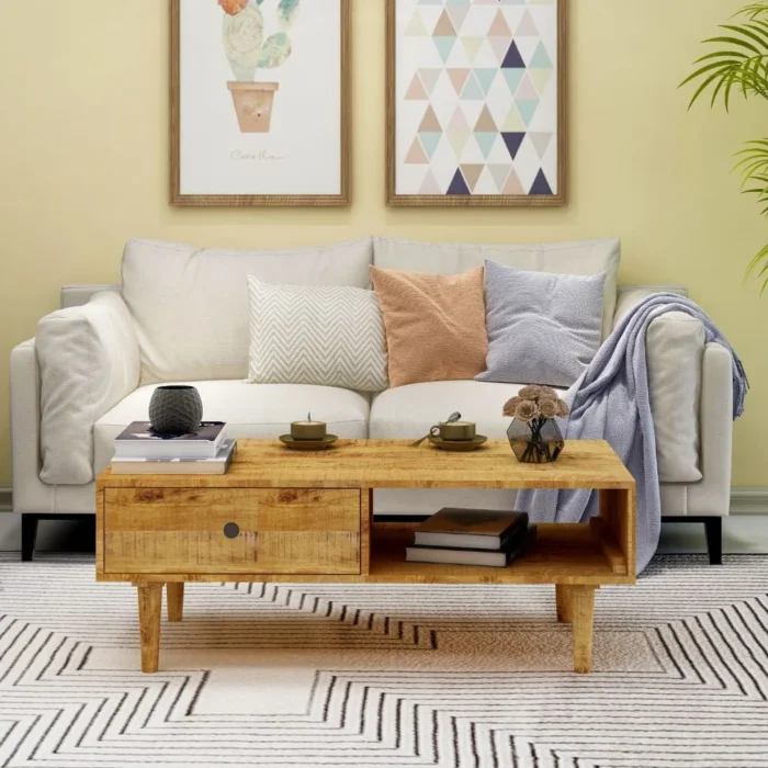 Lyon Solid Wood Walnut Coffee Table - Image 2