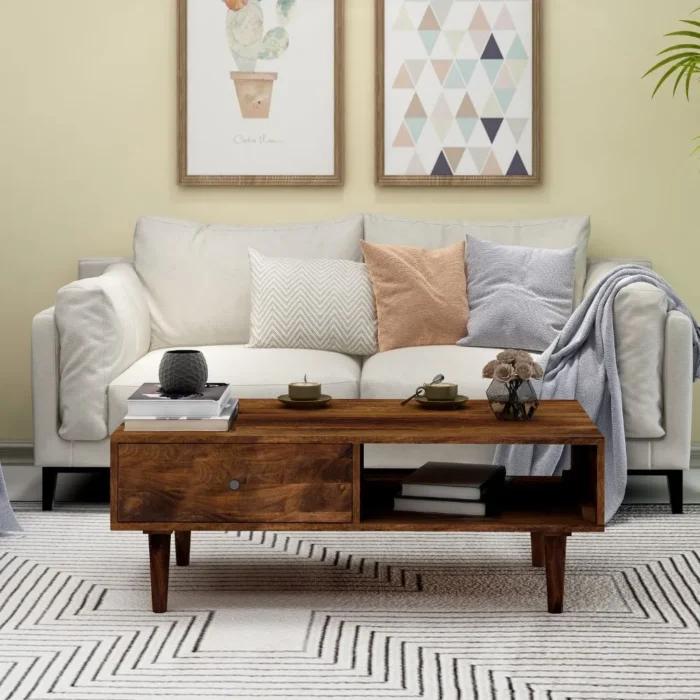 Lyon Solid Wood Walnut Coffee Table - Image 3