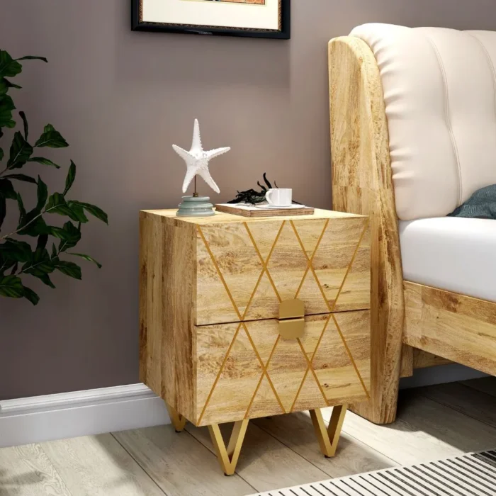 17-30 Kaduna Light Wooden Bedside Table