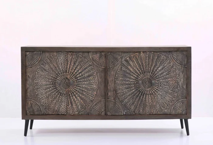 Abidjan Carved 4 Door Sideboard - Image 2
