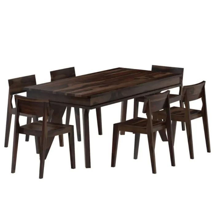 PRITI : Pasig Modern Rustic Solid Wood Dining Table and 6 Chair Set - Image 3