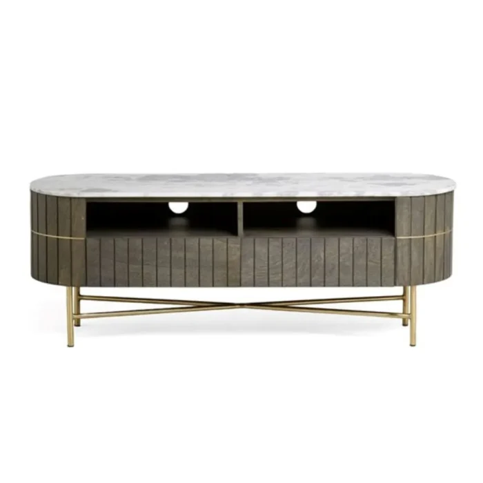 Piano Solid Wood Marble TV Cabinet - Image 4
