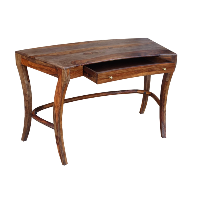 PRITI : Curved Sheesham The Vintage Vanity Office Table - Image 4
