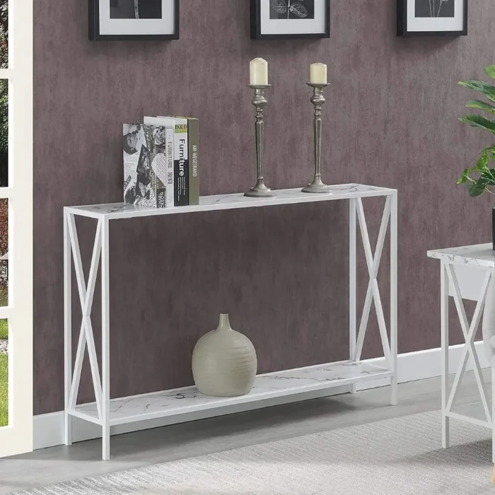 Lincoln Marble Finish Console Table - Image 4