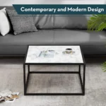 Stoke Marble Finish Square Coffee Table - Image 3