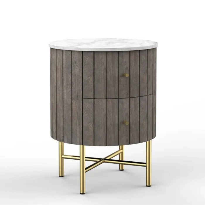 Piano 2 Drawer Bedside Table - Image 3