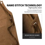 Carrotez Chef Apron, Cotton Canvas Cross Back Adjustable Apron with Pockets for Women and Men,  Adjustable Size S to L – Cappuccino Brown - Image 4