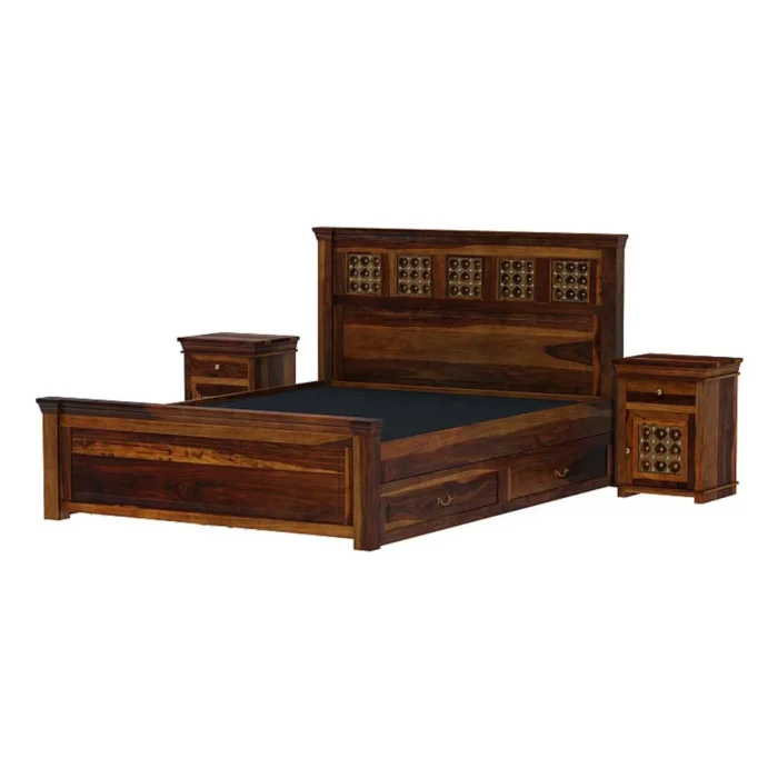 Priti : Prestige Solid Wood King Size Drawer Storage Bed - Image 4