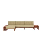 Priti : Valencia L-Shaped Wooden Sofa with Side Storage Drawer - Image 2
