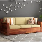 Priti : Venus 3+1+1 Seater Wooden Sofa Set - Image 2