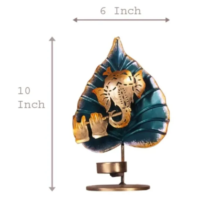 Lord Ganesh Leaf T-Light - Image 3