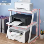 MULTI-LAYER 3 TIER  PRINTER STAND | WHITE METAL WOOD STORAGE SHELF ORGANIZER - Image 4