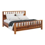 Priti : Rustic Solid Wood King Size Platform Bed - Image 3