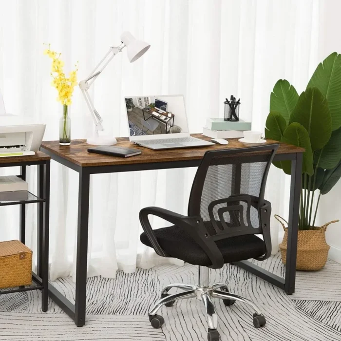 Mid-century Modern Wood Office Table | Home Office Computer Desk - Image 4