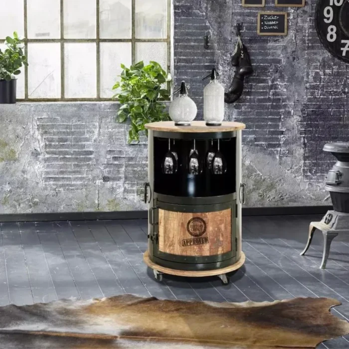 3-14 PRITI : Vintage Landscape BAR CART - Image 1