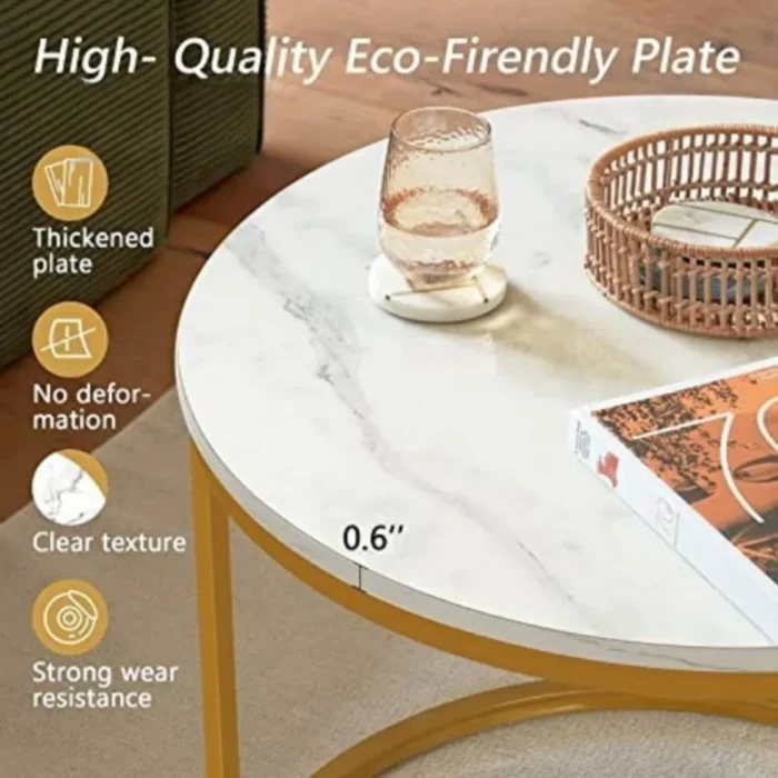 Douala Marble Finish Nesting Coffee Table - Image 4