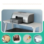 MULTI-LAYER 3 TIER  PRINTER STAND | WHITE METAL WOOD STORAGE SHELF ORGANIZER - Image 5