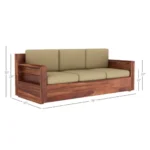 Priti : Venus 3+1+1 Seater Wooden Sofa Set - Image 4