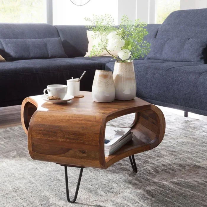 Retro Sturdy Wooden Coffee Table - Image 3