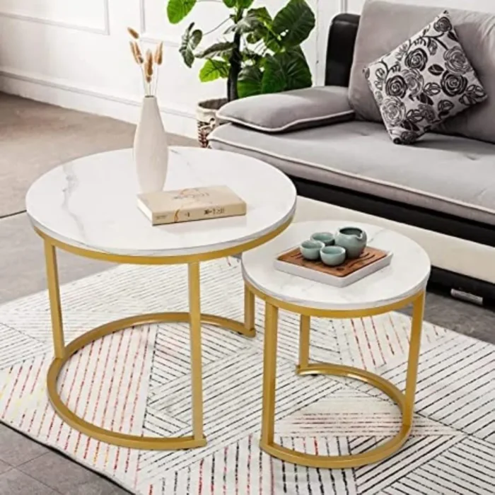 31.5in-7-1 Douala Marble Finish Nesting Coffee Table