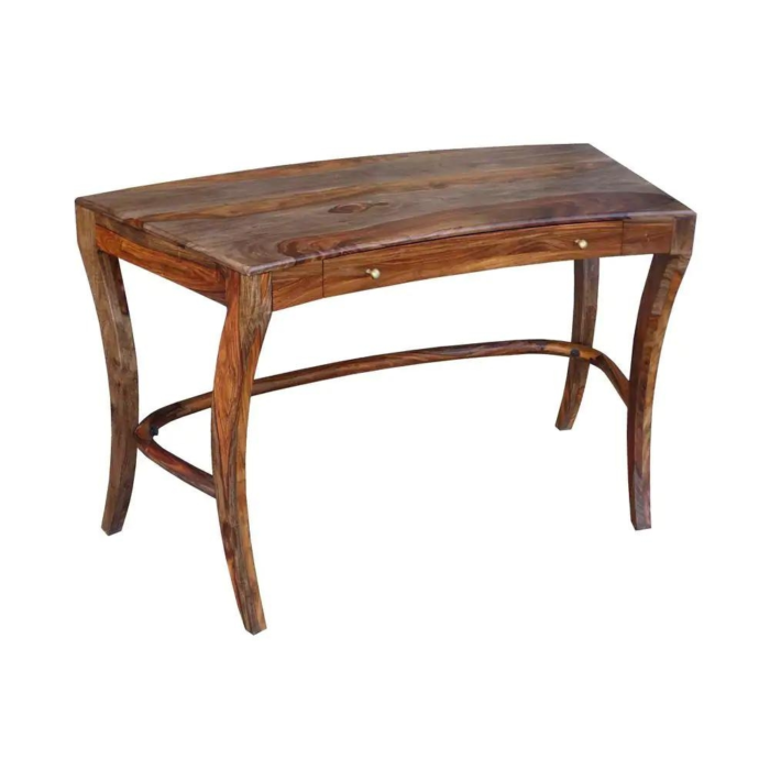 PRITI : Curved Sheesham The Vintage Vanity Office Table - Image 2