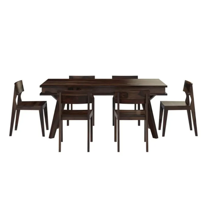 PRITI : Pasig Modern Rustic Solid Wood Dining Table and 6 Chair Set - Image 5