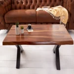 Dorothy Wooden Coffee Table With Cross Legs
