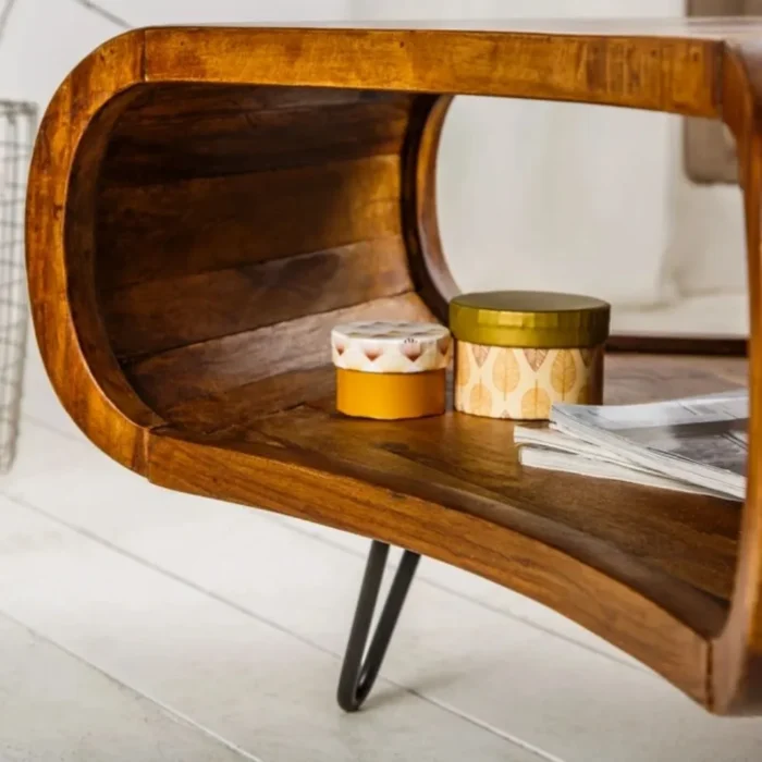 Retro Sturdy Wooden Coffee Table - Image 7