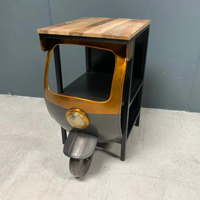 PRITI : Vintage Industrial Style Indian Tuk Tuk Side Table - Image 1