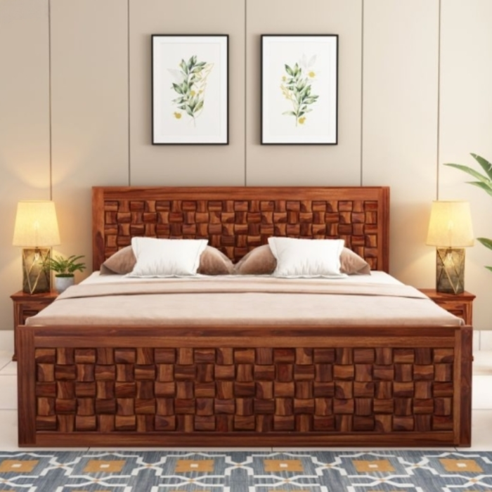 Priti Modern King Size Bed – Souma King Size Bed with Storage - Image 1