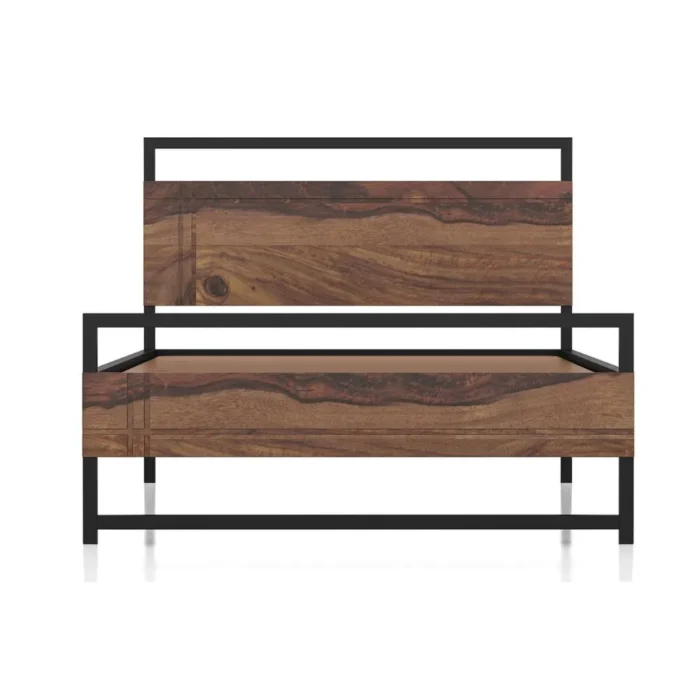 Turin Solid Wood Single Size Bed - Image 4