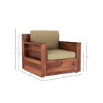 Priti : Venus 3+1+1 Seater Wooden Sofa Set - Image 5