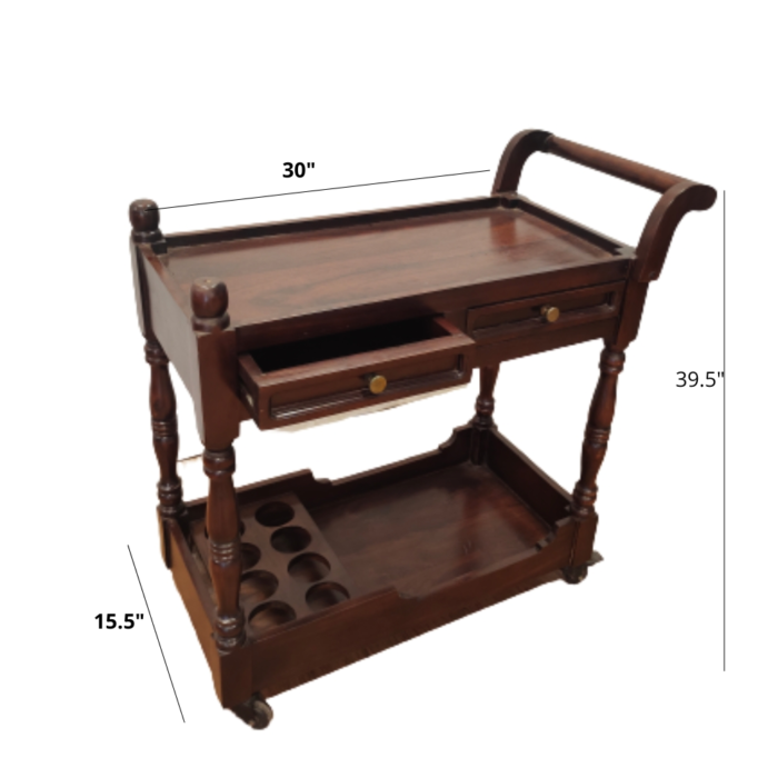 PRITI : Vintage Bar Trolley - Image 5