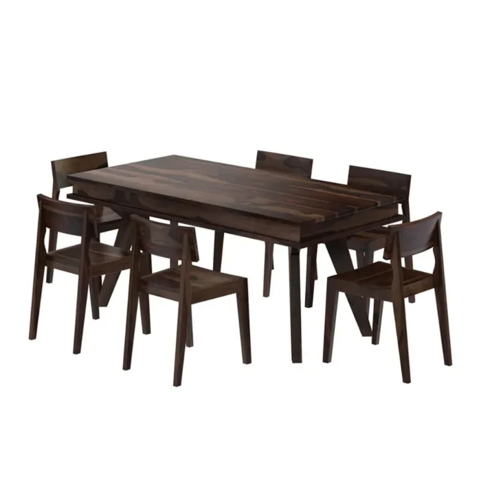 PRITI : Pasig Modern Rustic Solid Wood Dining Table and 6 Chair Set - Image 6