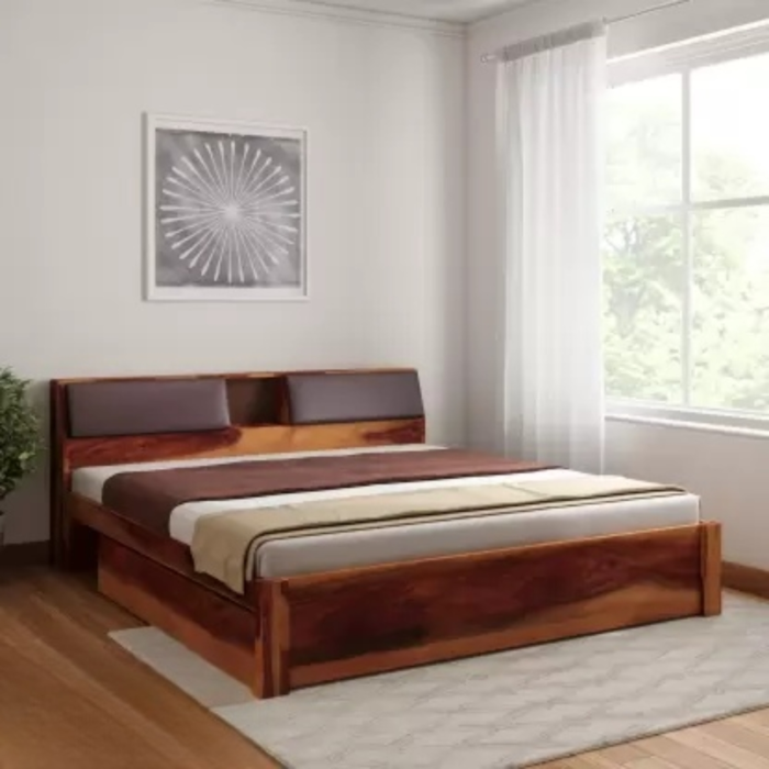 5-12 PRITI :Grenoble Solid Wood Queen Storage Bed - Image 1