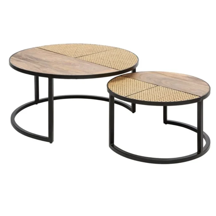 Stella Round Wooden Nesting Coffee Table - Image 2