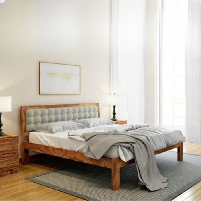 5-19 PRITI : Bobigny Solid Wood King Bed - Image 1