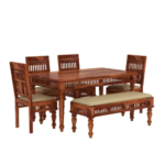 PRITI : Venice 6 Seater Dining Table Set with Bench Chairs - Image 2