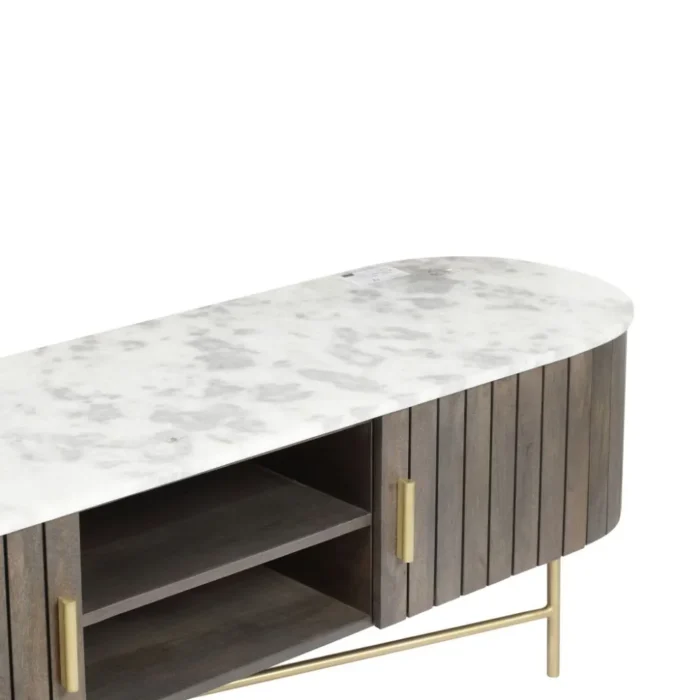 Ishu Piano Wide Grey TV Cabinet - Image 5