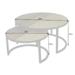 Stella Round Wooden Nesting Coffee Table - Image 6