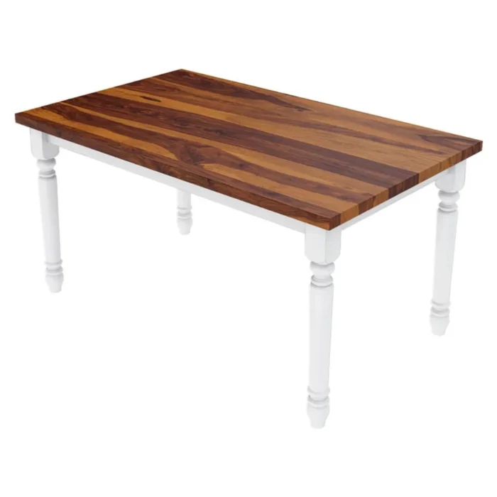 PRITI : Manila Two Tone Solid Wood Farmhouse Dining Table & Arm Chair Set - Image 7