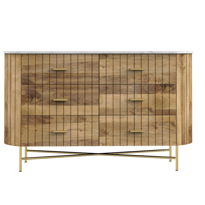 Piano Natural 6 Drawer Chest Of Drawer - Image 6