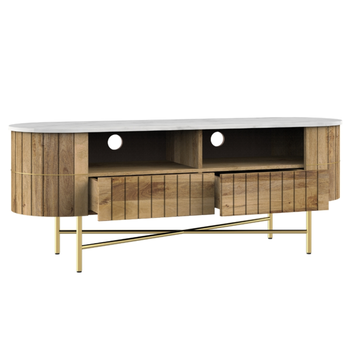 Piano Solid Wood Marble TV Cabinet 2 - Image 5