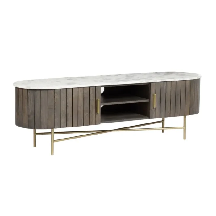 Ishu Piano Wide Grey TV Cabinet - Image 3