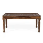 PRITI : Verona Antique Brass Solid Wood Brass Dining Table set - Image 7